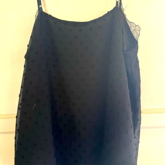 So Black polka dot & lace cami shell sz L - Picture 4 of 4